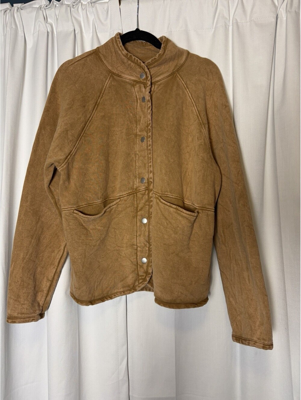 Sundry Anthropologie Copper Brown Mock Neck Sweatshirt Jacket Size 0 (XS) $128 - Picture 3 of 8